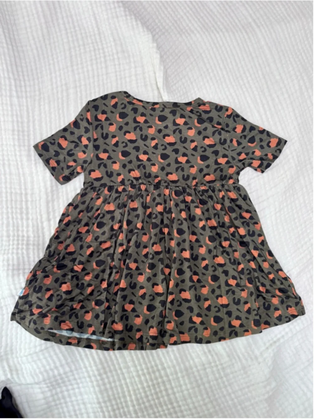 Girls Posh Peanut Bamboo Matching Set 6 Green Orange Leopard Print